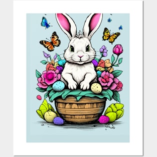 Easter Bunny Basket of Joy Posters and Art